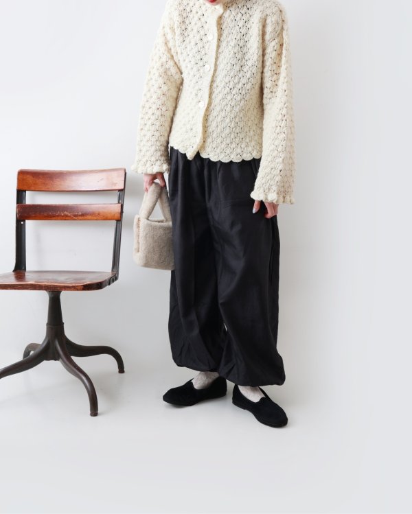 画像13: Khadi Silk Tuck Gather Balloon Pants (BK) (13)