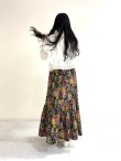 画像10: 別注!! print gather skirt (BK) (10)