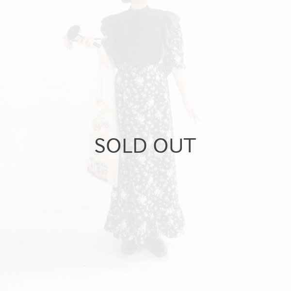 画像12: 別注!! cotton print dress (BK) (12)