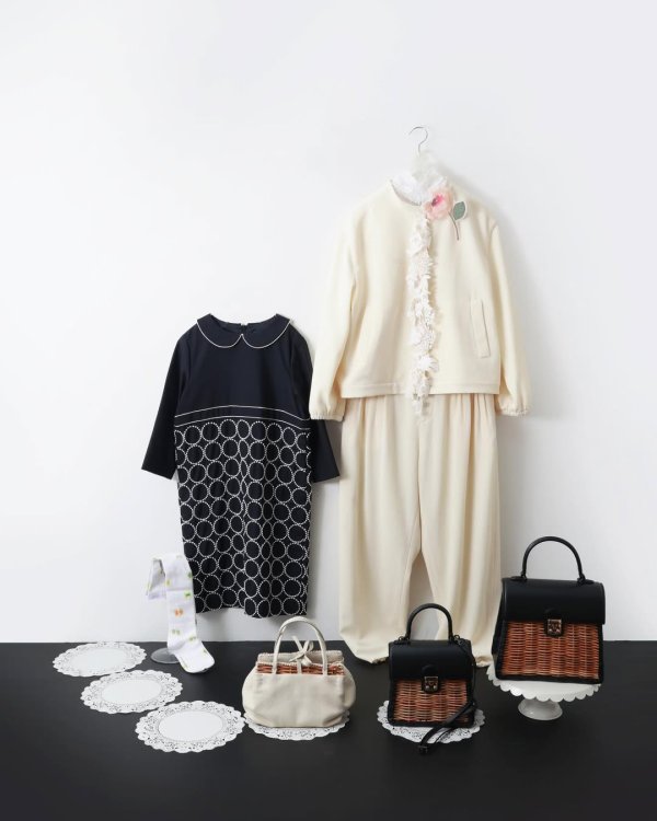 画像14: ○ 子供服 tambourine 丸襟ワンピース (ACS3391P:NV×NV) (14)