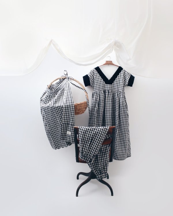 画像28: ギンガムチェック Vネックドレス (28)