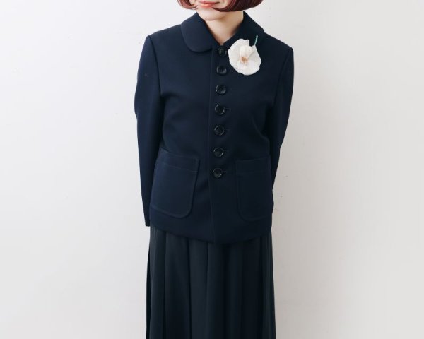 画像24: ウールギャバ 丸襟ジャケット (NV) (24)