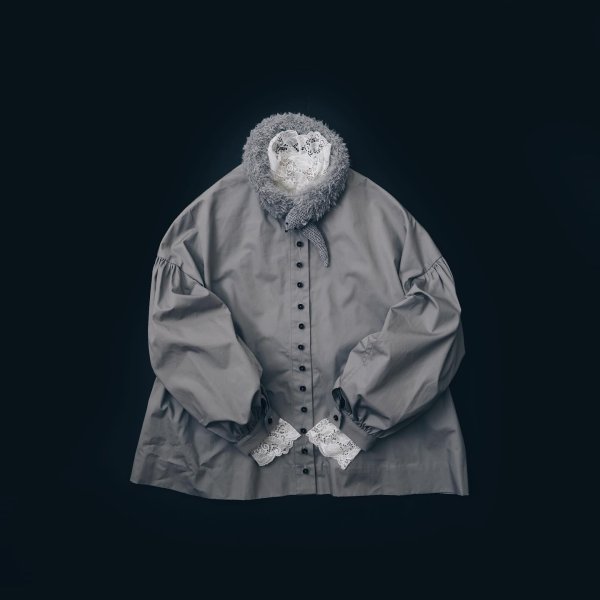 画像13: II TEN KI 高密度サテン 長袖ブラウス (WH) (13)