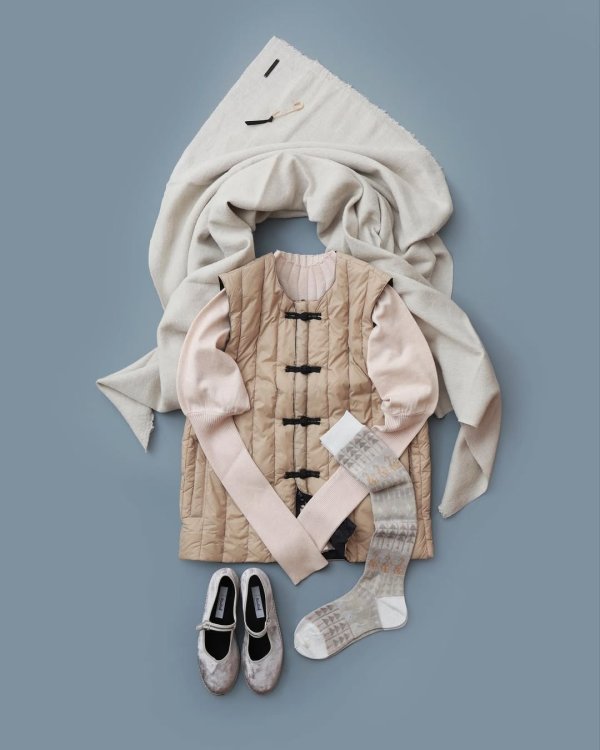 画像11: JPSP チャイナボタン ダウンベスト (TAION-V01JS:BG×BK) (11)