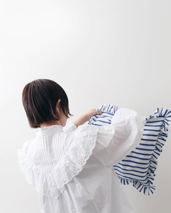 画像21: 別注!! スタンドカラーレースブラウス (WH) (21)