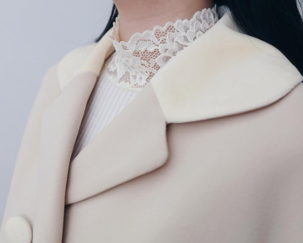 画像10: ML LUPETTO PLISSE' C/COLLO E POLSI PIZZO 304 (BIANCO) (10)