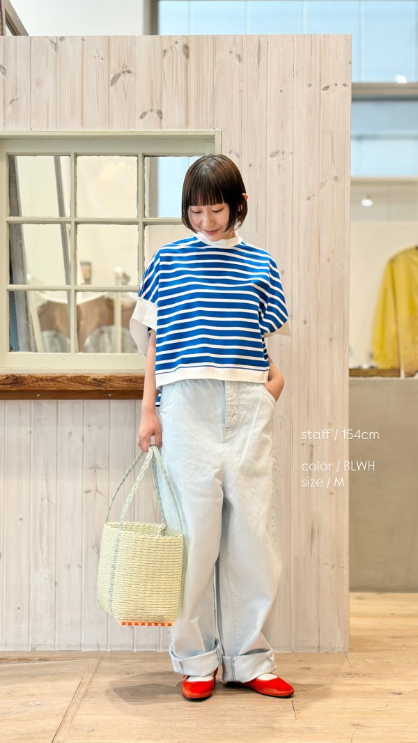 画像25: フレンチスリーブシャツ・ボーダー (56502:WHBK) (25)