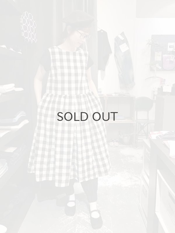 画像7: SALE15%OFF!! 綿リネンギンガムチェック製品洗ワンピース (7)