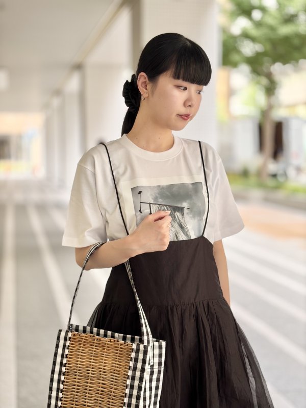 画像15: sheer starched cotton 2way cami skirt (BK) (15)