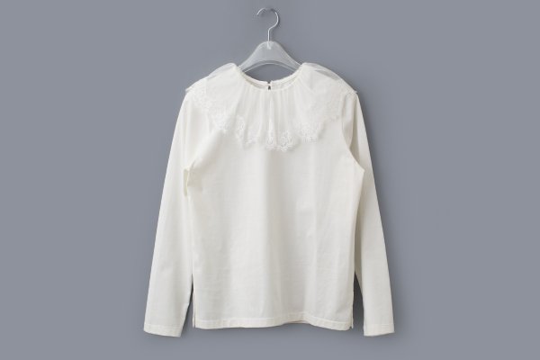 画像1: SALE!! レースカラーロングスリーブ (WH) (1)