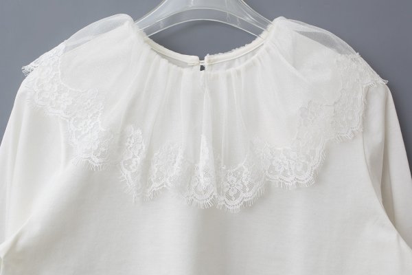 画像3: SALE!! レースカラーロングスリーブ (WH) (3)