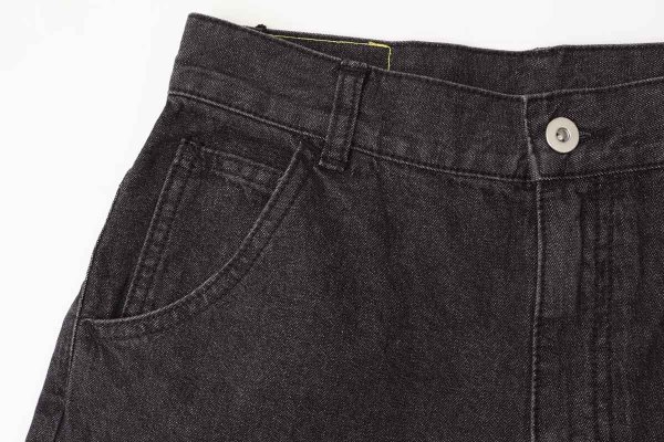 画像4: リボンデニムパンツ (BK) (4)