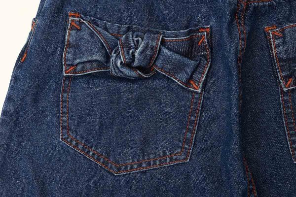 画像9: リボンデニムパンツ (NV) (9)