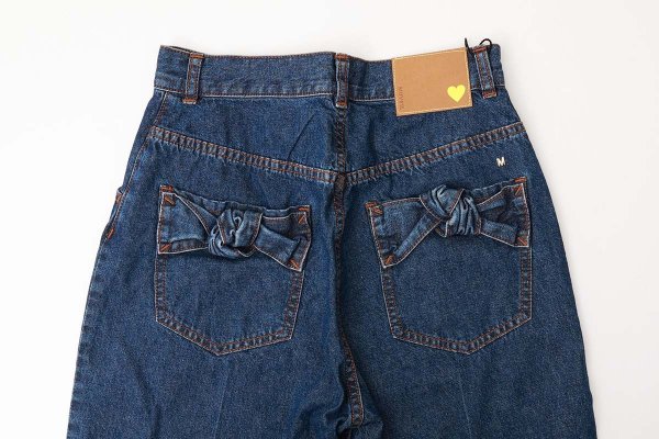 画像8: リボンデニムパンツ (NV) (8)