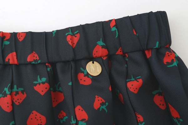 画像8: イチゴプリントプリーツスカート (NV) (8)