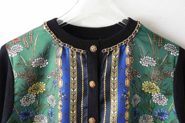 画像3: スカーフ柄カーディガン (NV) (3)