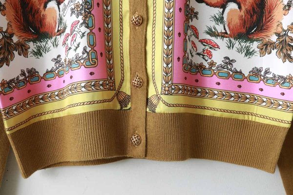 画像8: スカーフ柄カーディガン (YW) (8)