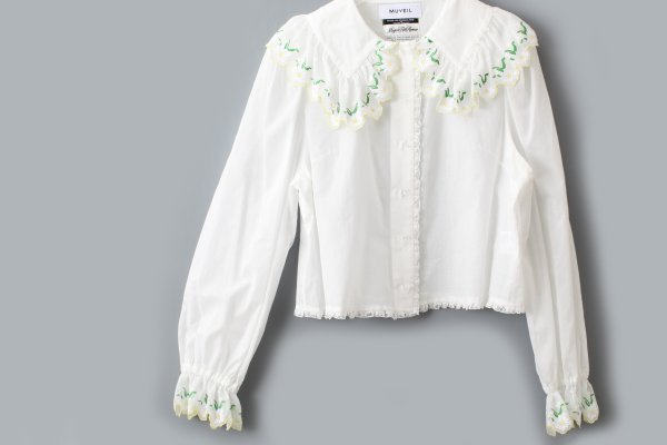 画像5: エーデルワイスプリントブラウス (WH) (5)