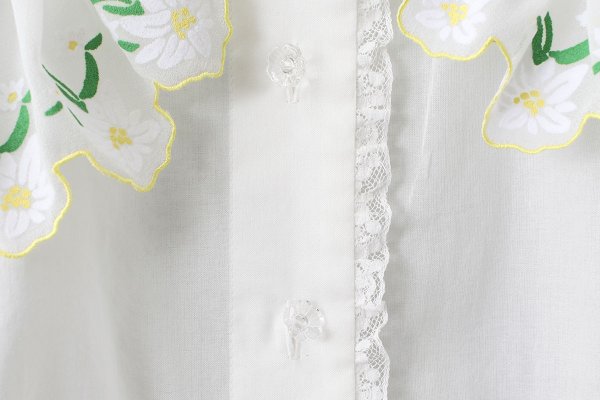 画像7: エーデルワイスプリントブラウス (WH) (7)