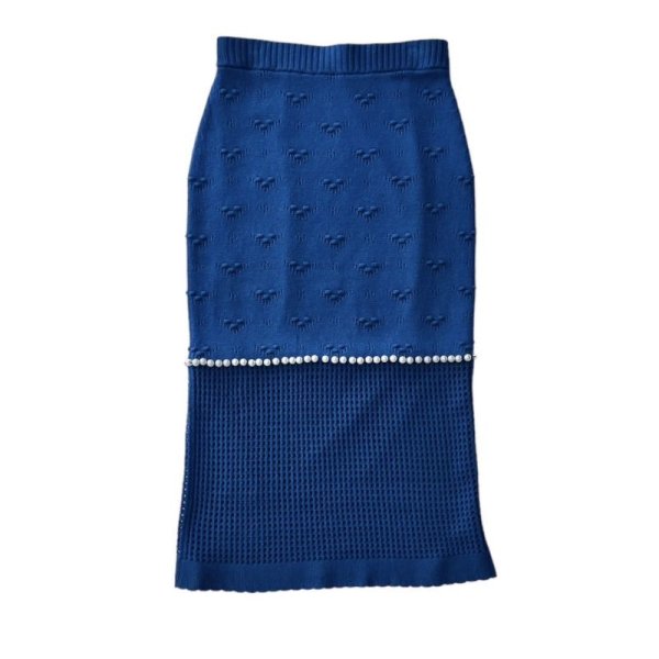 画像2: SALE50％OFF!!  パールニットスカート (2)