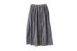 画像1: 3 ET DEMI original　airy cotton gingham gather skirt （BK/WH)  [3 ET DEMI] (1)
