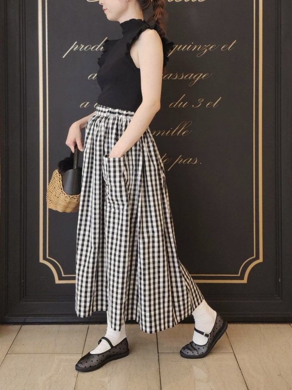 画像17: 3 ET DEMI original gingham check skirt (BK) (17)