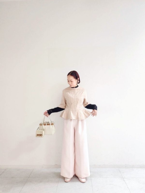 画像14: 3 ET DEMI original キルティングマトラッセジャガード ウエストシャーリングパンツ (BK) (14)