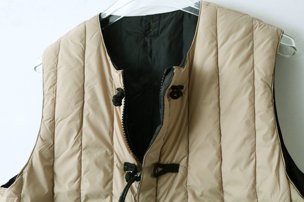 画像5: JPSP チャイナボタン ダウンベスト (TAION-V01JS:BG×BK) (5)