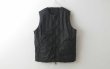 画像3: JPSP チャイナボタン ダウンベスト (TAION-V01JS:BK×BK) (3)