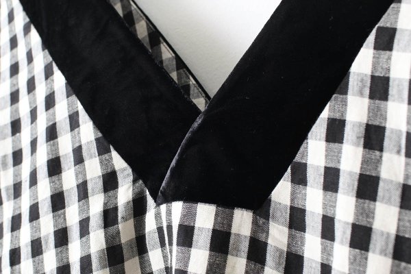 画像4: ギンガムチェック Vネックドレス (4)