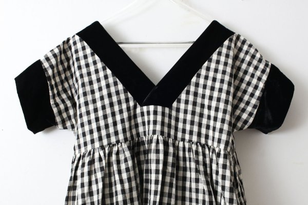 画像3: ギンガムチェック Vネックドレス (3)
