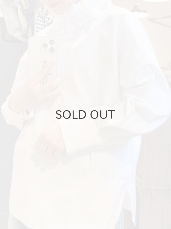 画像25: ワッシャータイプライター フリルカラーシャツ (WH) (25)