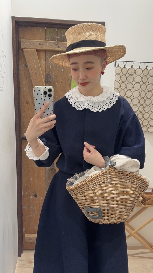 画像17: 30/-天竺 ティアードコットンレースプルオーバー (WH) (17)