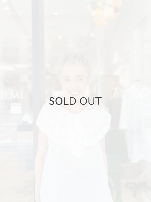 画像18: 80ボイルレース ケープカラーノースリーブブラウス (WH) (18)