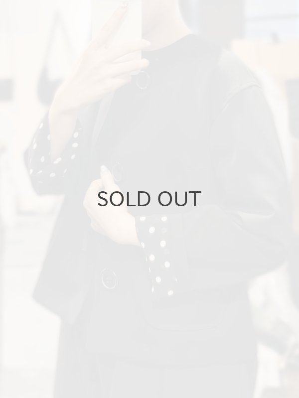 画像30: ビッグボタン ノーカラージャケット (BK) (30)