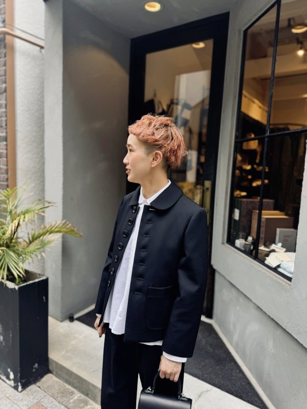 画像35: ウールギャバ 丸襟ジャケット (NV) (35)