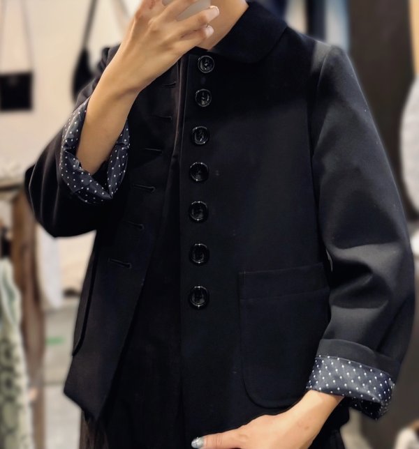 画像30: ウールギャバ 丸襟ジャケット (NV) (30)