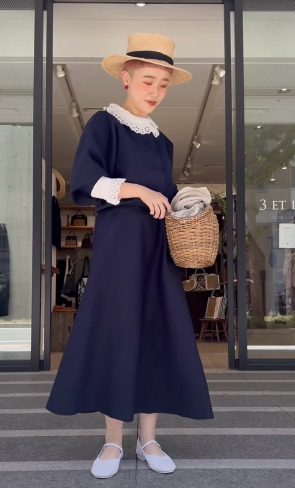 画像18: 別注!! AMOSSAミラノリブ フレアスカート (NV:17) (18)