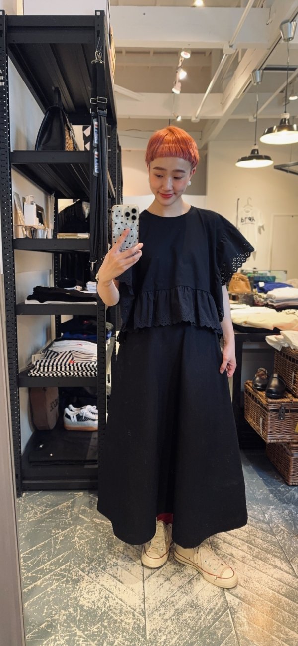 画像16: 別注!! AMOSSAミラノリブ フレアスカート (BK:20) (16)