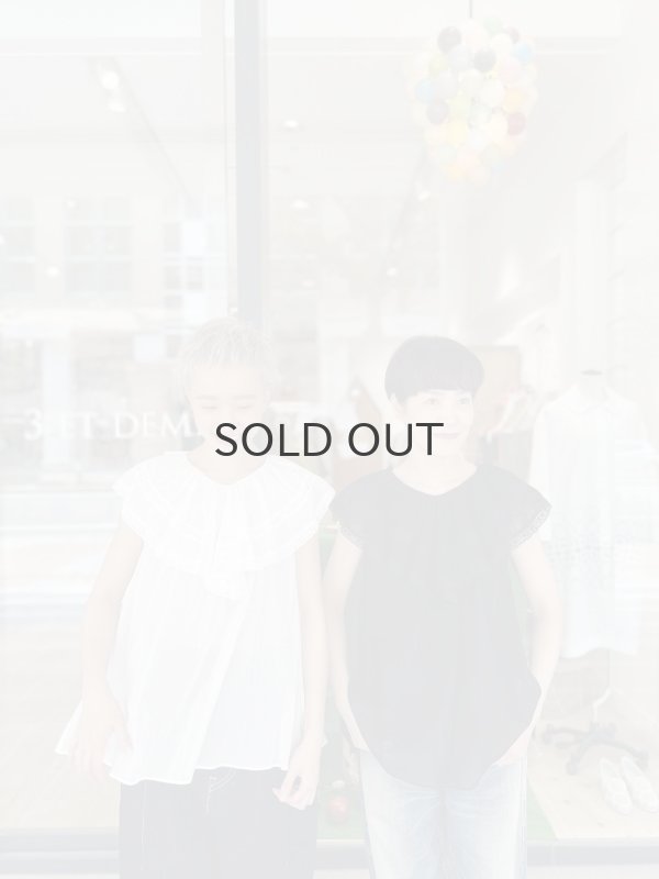 画像17: 80ボイルレース ケープカラーノースリーブブラウス (WH) (17)