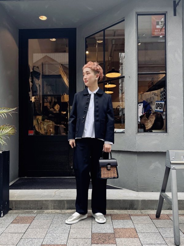 画像38: ウールギャバ 丸襟ジャケット (NV) (38)