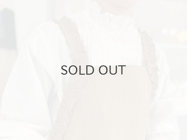 画像23: 再入荷!! ブロード レースピンタックスタンドブラウス (WH) (23)