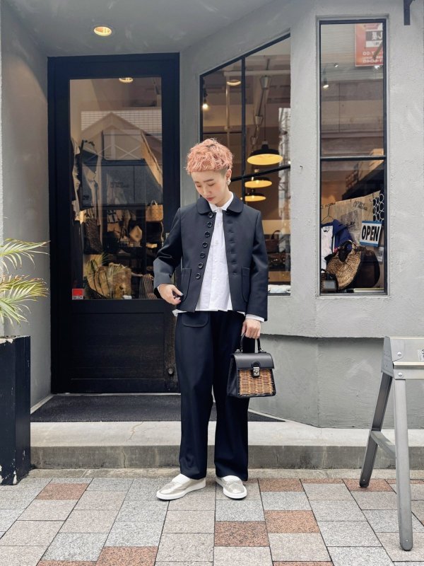 画像37: ウールギャバ 丸襟ジャケット (NV) (37)