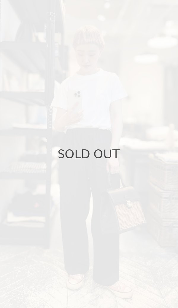 画像19: ウールギャバ後染めパッチポケットギャザーパンツ (BK) (19)