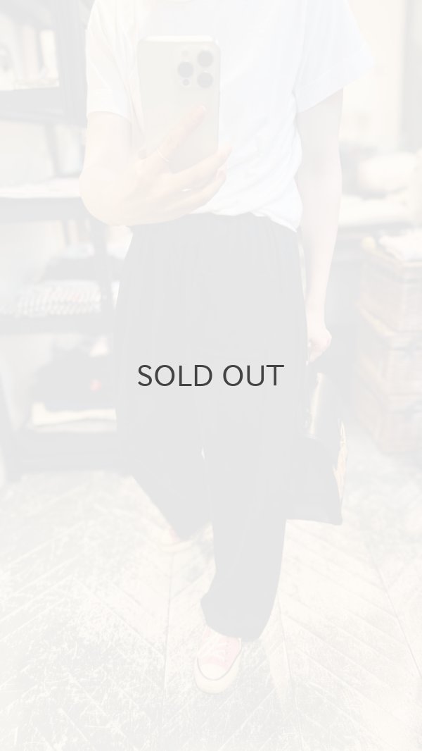 画像20: ウールギャバ後染めパッチポケットギャザーパンツ (BK) (20)