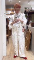 画像21: cotton flower embroidery pants (WH) (21)