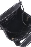 画像10: キャンバス・カゴ袋ショルダー（BK/WHステッチ） (10)