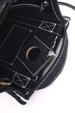 画像13: キャンバス・カゴ袋ショルダー（BK/WHステッチ） (13)