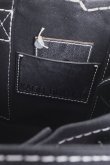 画像12: キャンバス・カゴ袋ショルダー（BK/WHステッチ） (12)