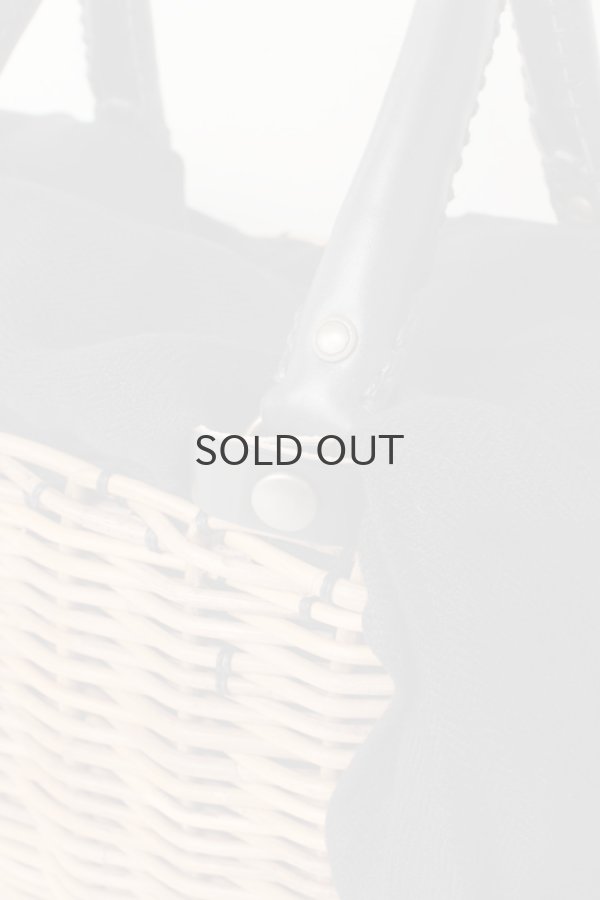 画像11: ブライドル・トート・バスケット・レザーハンドル (麻かぶせ/BK) (11)